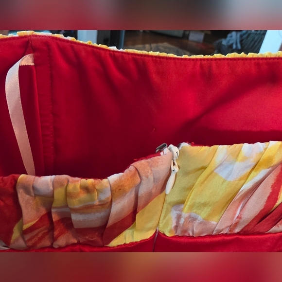 BCBG Paris Vintage Silk Strapless Dress Floral Sz 4 - Picture 5 of 7